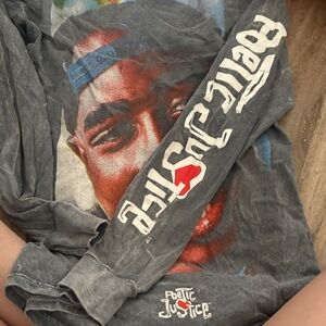 Gray Graphic Long Sleeve Shirt